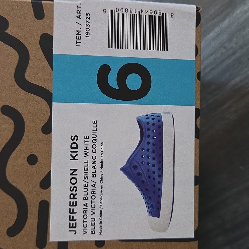 Native Size 6 NEW In Box Kids Jefferson Blue Shoes - Picture 6 of 7